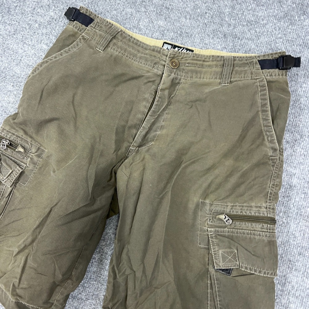Kuhl Shorts Mens Medium Olive Green Cotton 12" Ins Hiking Outdoor Cargo Pockets - Picture 2 of 8